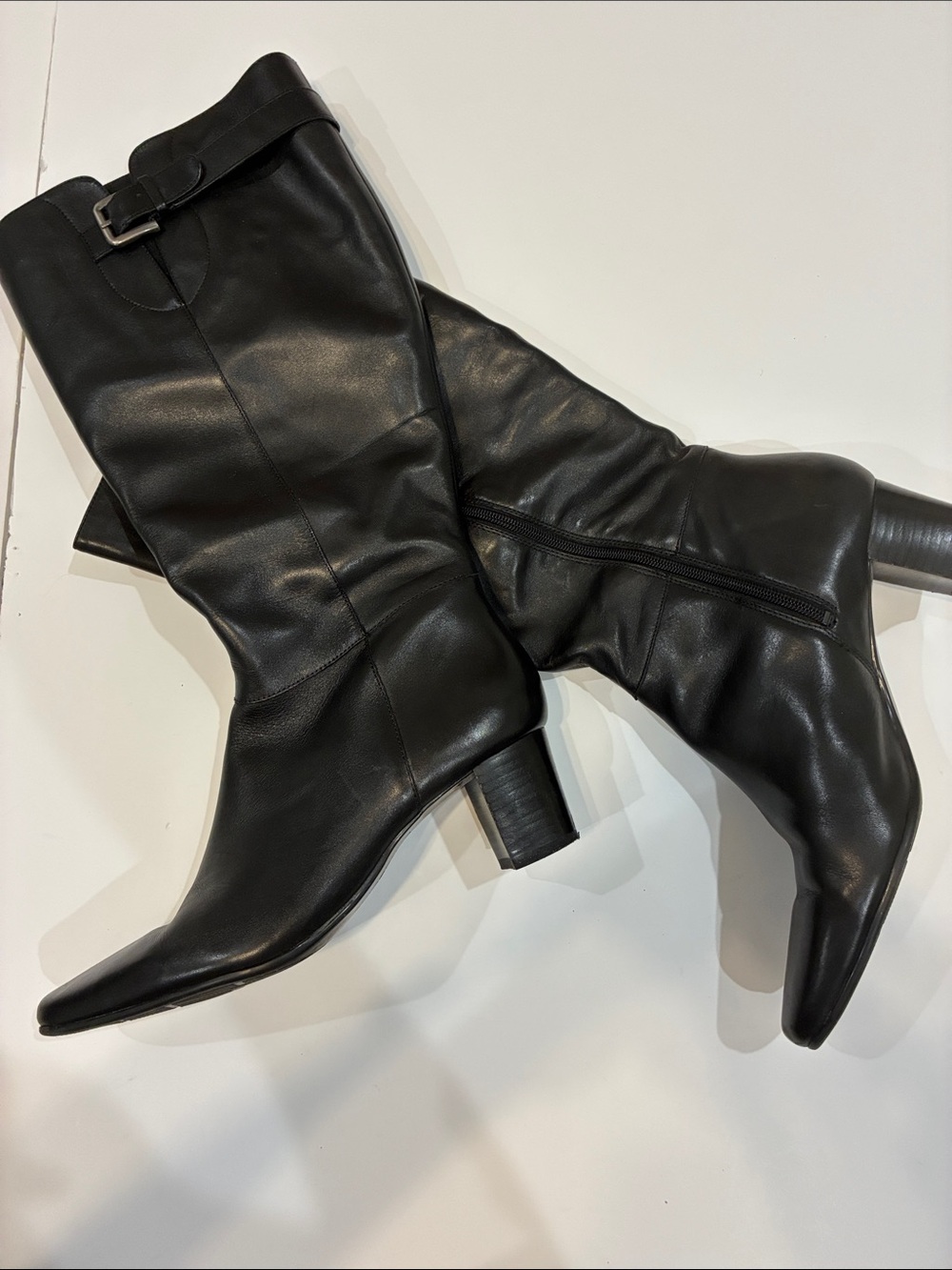 Bandolino Real Leather Wide‑Calf Boots – Women’s 10 – Like New – Coastal Preppy
